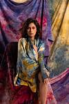 Linen Satin Kimono Jacket - Golden Hour