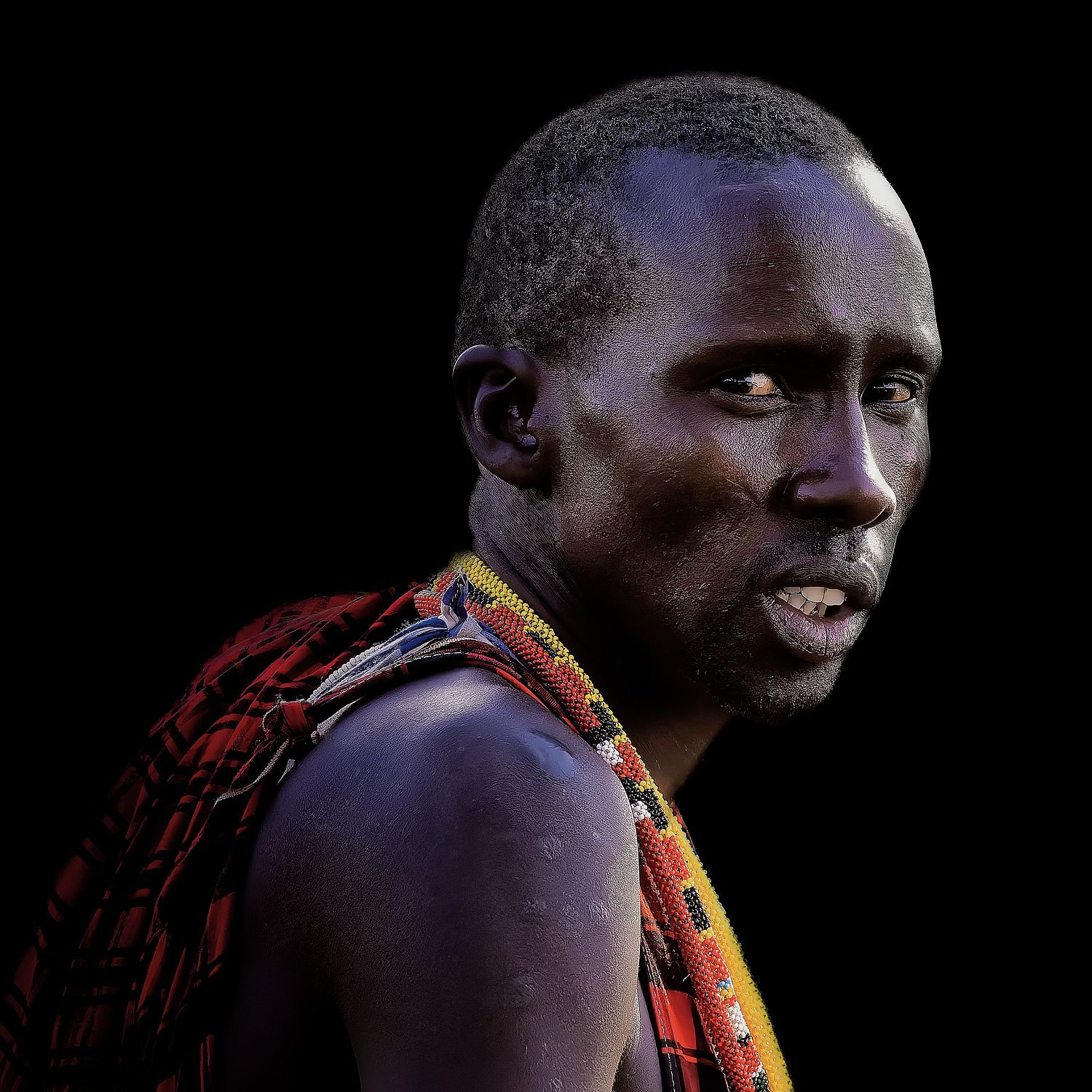 Portrait d'un homme massaï du Kenya