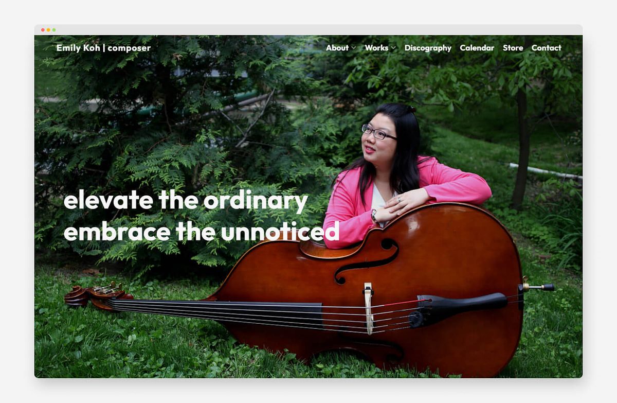 Emily Koh- Sitio web del portafolio de compositores musicales