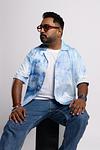 Cuban Collar Shirt - Summer Sky