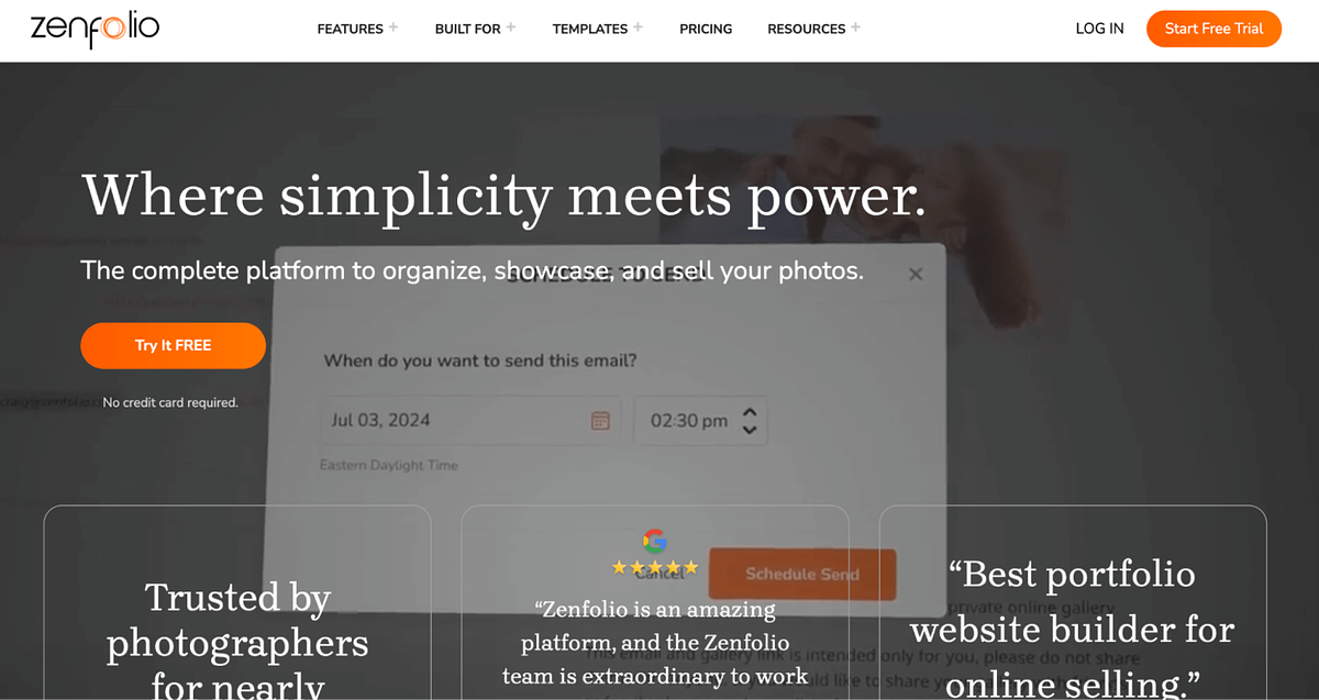 Schermafbeelding van Zenfolio