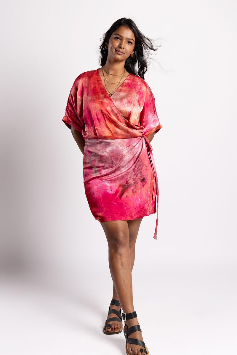 Kimono Wrap Dress Scarlet Sky (Red)