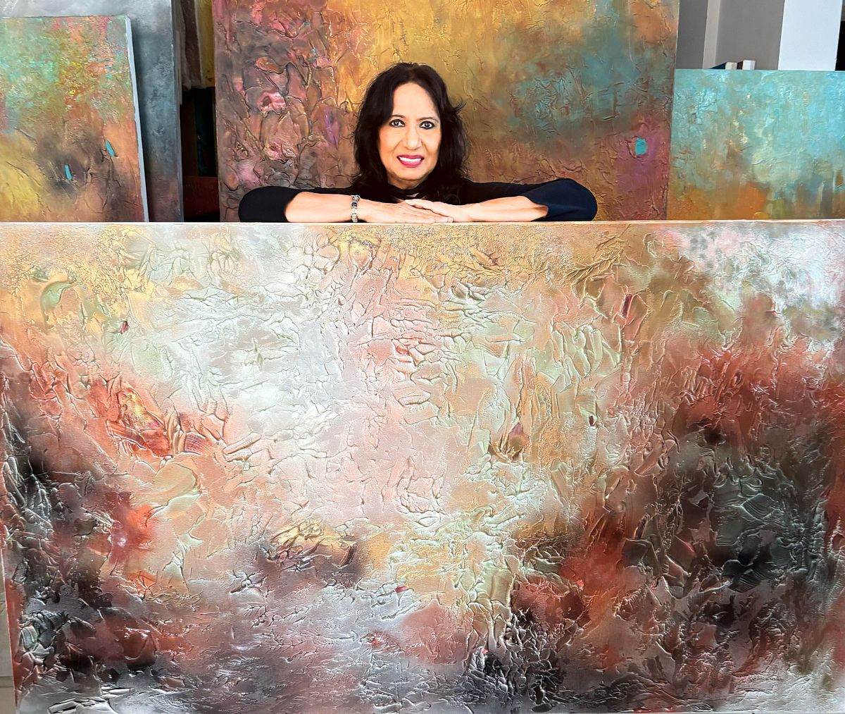 Textured 24k gold leaf abstract art, showcasing the craftsmanship required for high-end hospitality and luxury real estate branding