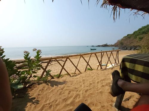 Our flagship retreat beach and &lsquo;private&rsquo; bathing cove just outside the vedic heritage town of Gokarna!