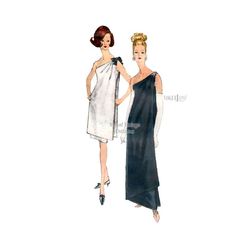 One Shoulder Evening Dress Pattern, Vogue Special Design 6596