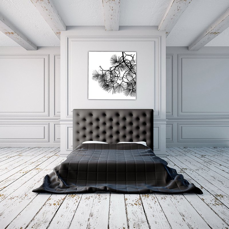 Inktkalligrafie van de Pinus