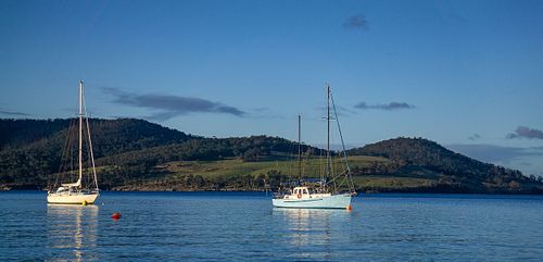Cityscapes, architecture, boat, sail, sailboat, lake, yacht, Tasmania, Australia, harbor