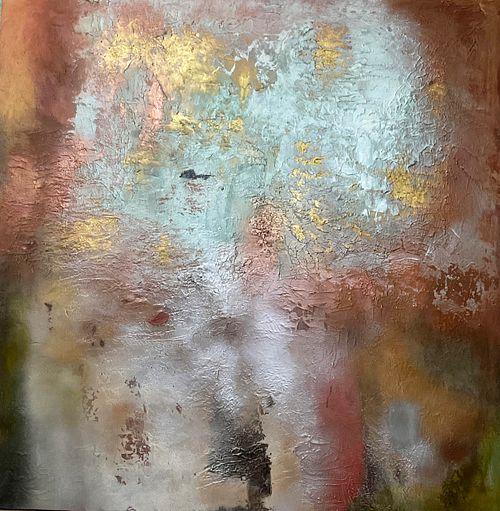 textured gold leaf wall art for luxury living room interiors and hotel art