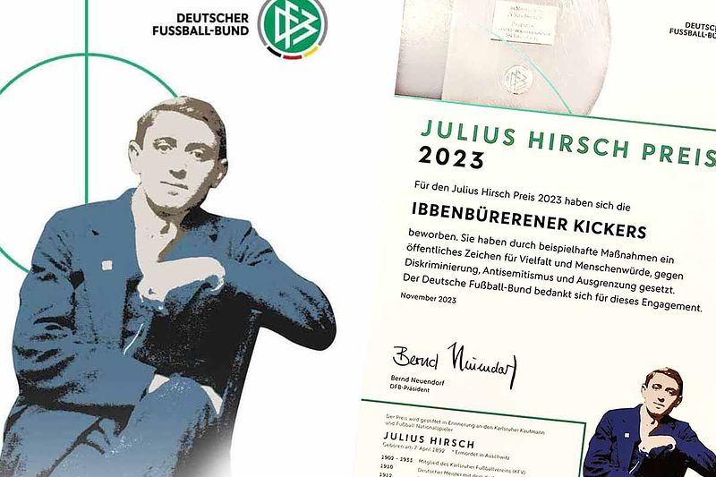 Julius-Hirsch Urkunde 2023 für Engagement gegen Ausgrenzung und Diskriminierung