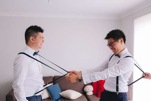 Groom Getting Ready