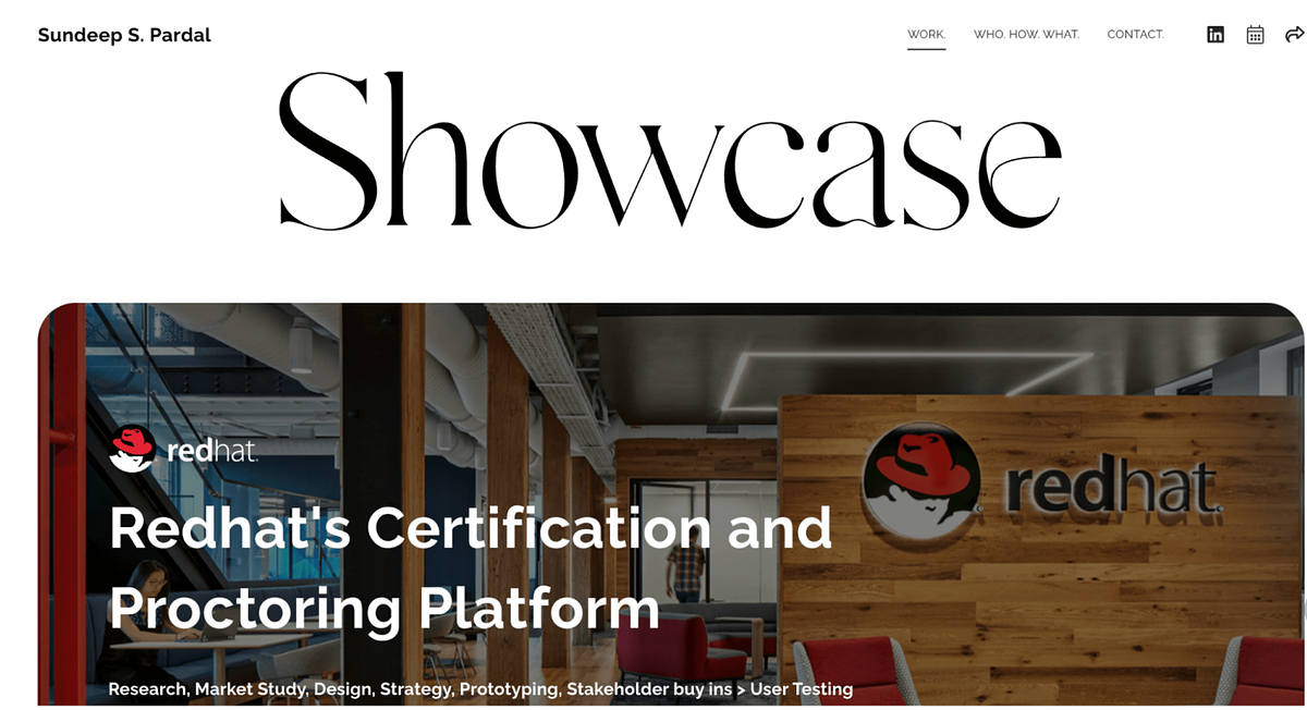 Afbeelding van de UX/UI-portfoliowebsite van Sundeep Pardal
