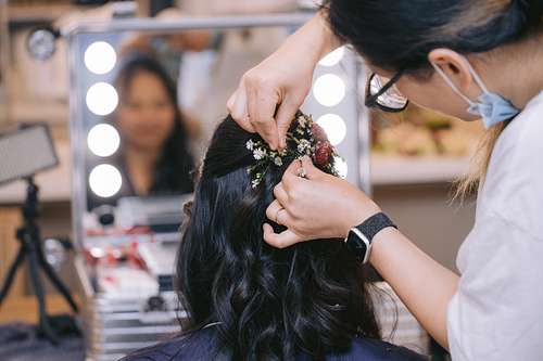 Bride and Groom Getting Ready