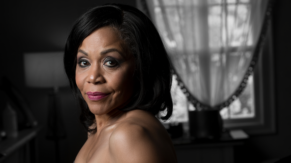 Empowering boudoir portrait with confident pose and soft lighting