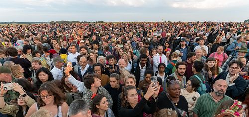 Record Crowds Celebrate Summer Solstice at Stonehenge, Salisbury Plain, UK