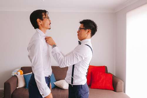 Groom Getting Ready