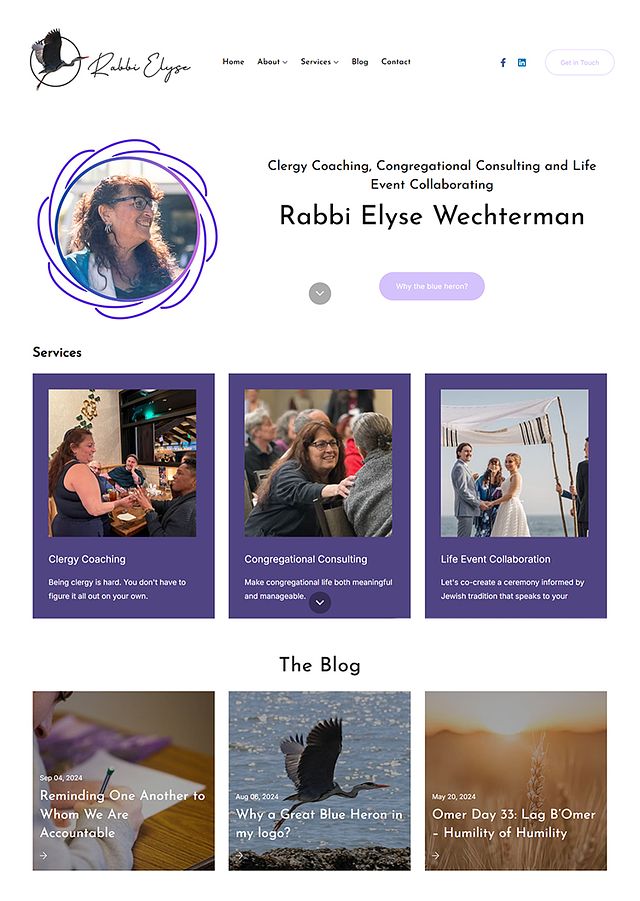 Rabbi Elyse Wechterman Portfolio Website Examples