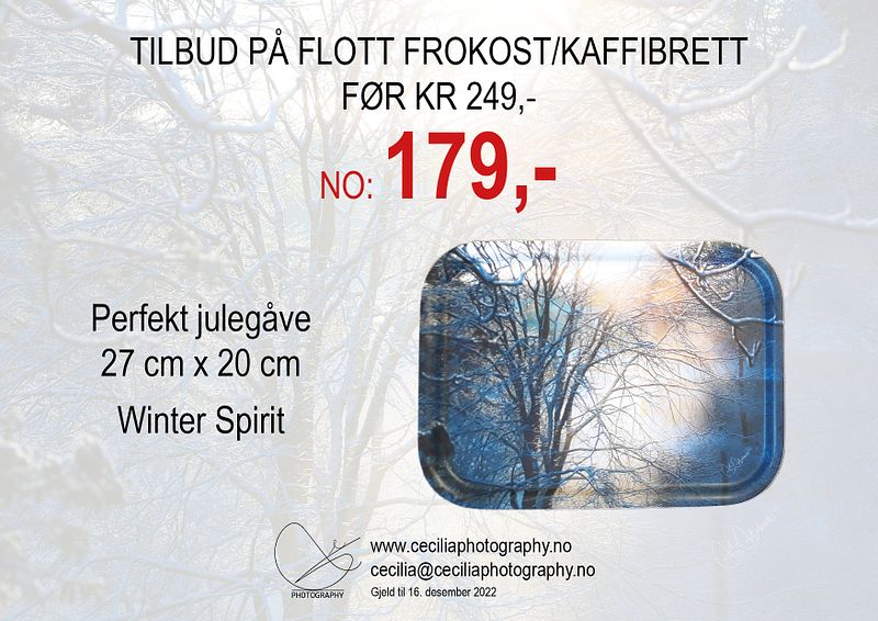 Tilbud på flott kaffi-/frokostbrett