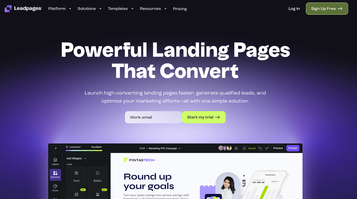 Homepage image of Leadpages