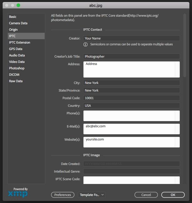 Metadata voor fotografen