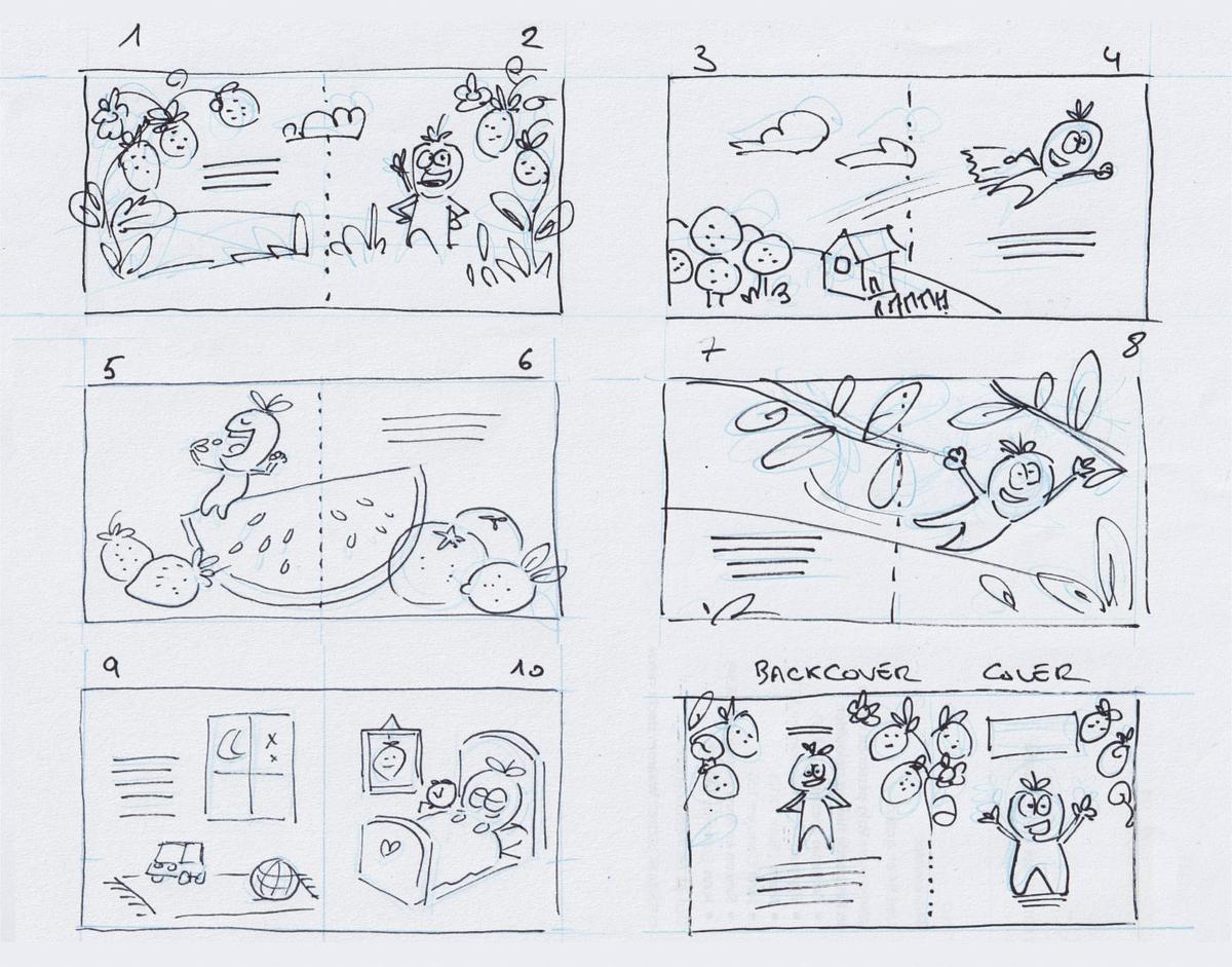 poetzarelli, schets, layout, kinderboek maken, veganboost