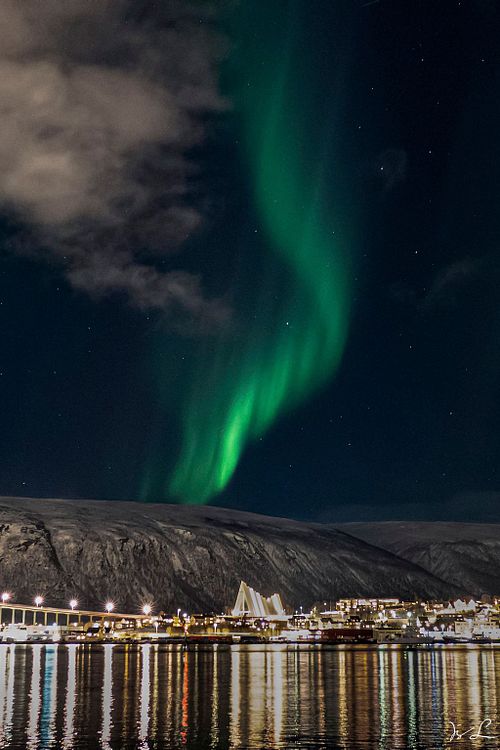 Aurora Tornado above the Arctic Cathedral