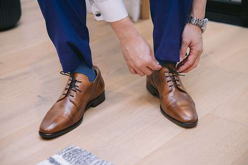 Bride and Groom Getting Ready