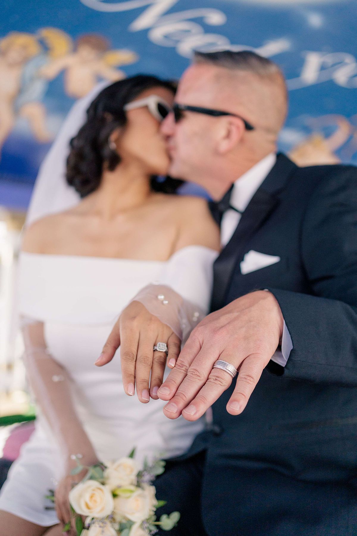 The Pink Cadillac at Little White Chapel, Las Vegas Nevada (Elopement)