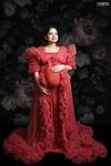 DP018 - Ruffled Peach, Maternity Shoot Gown