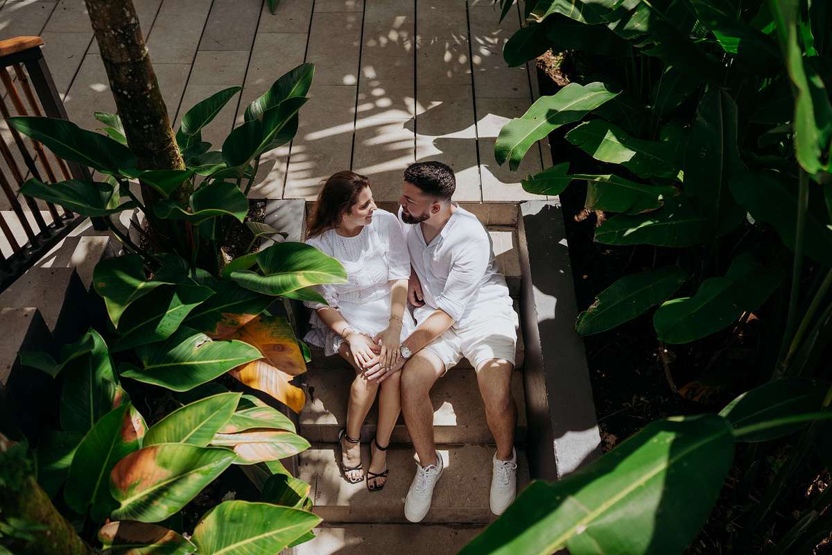 Photographer capturing engagement at Nayara Springs Costa Rica