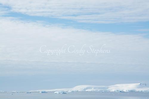 Watercolor-like blending of sky, sea, and ice in Antarctica
