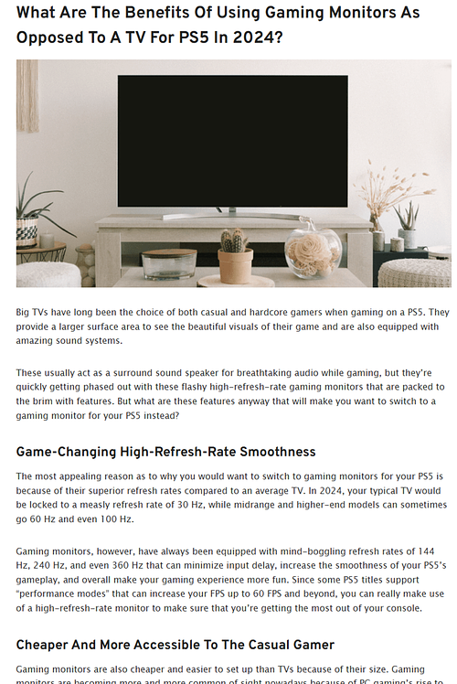 The 9 Best Gaming Monitors for PS5 in 2024