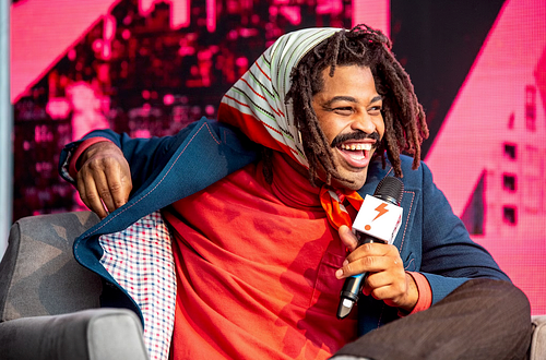 Charismatic speaker shares insights during a creative panel at B.PHL Fest 2023, Philadelphia’s innovation and entrepreneurship festival.