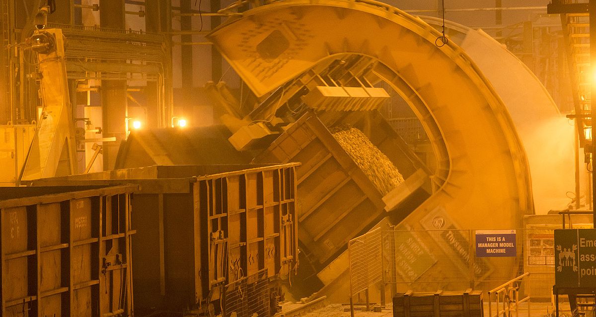 Raw material unloading train, Tata Steel Plant