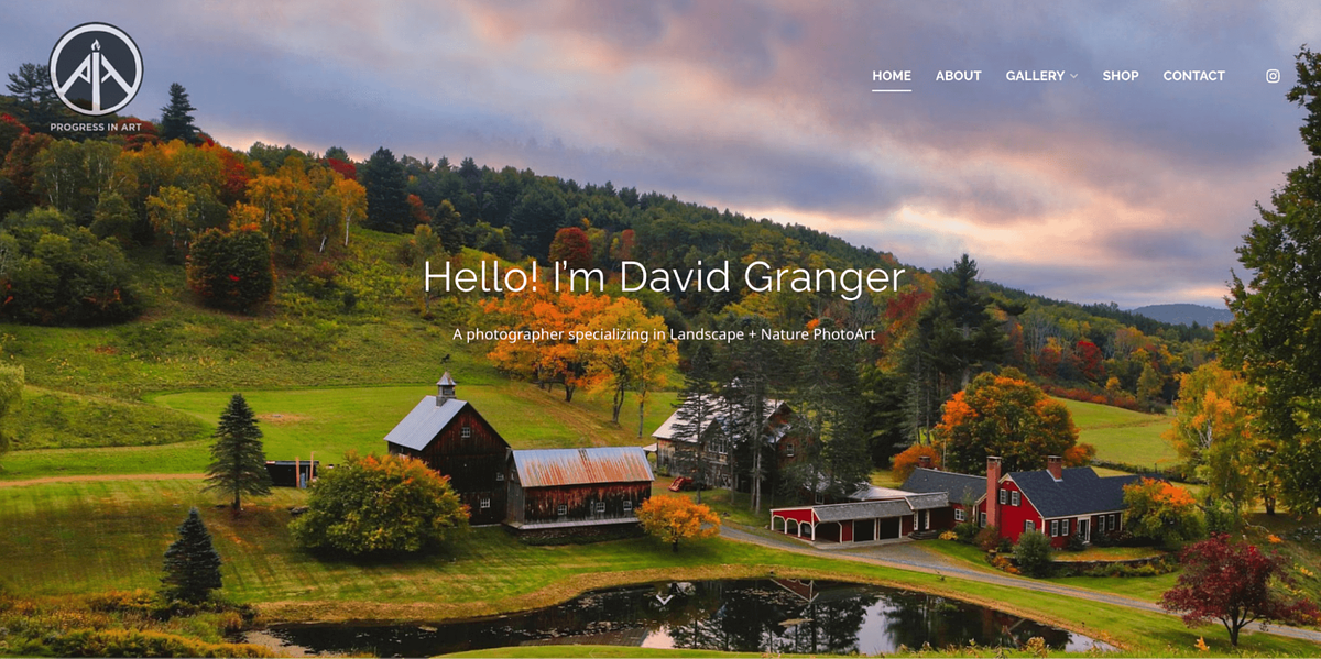 Progress in art nature photography portfolio website