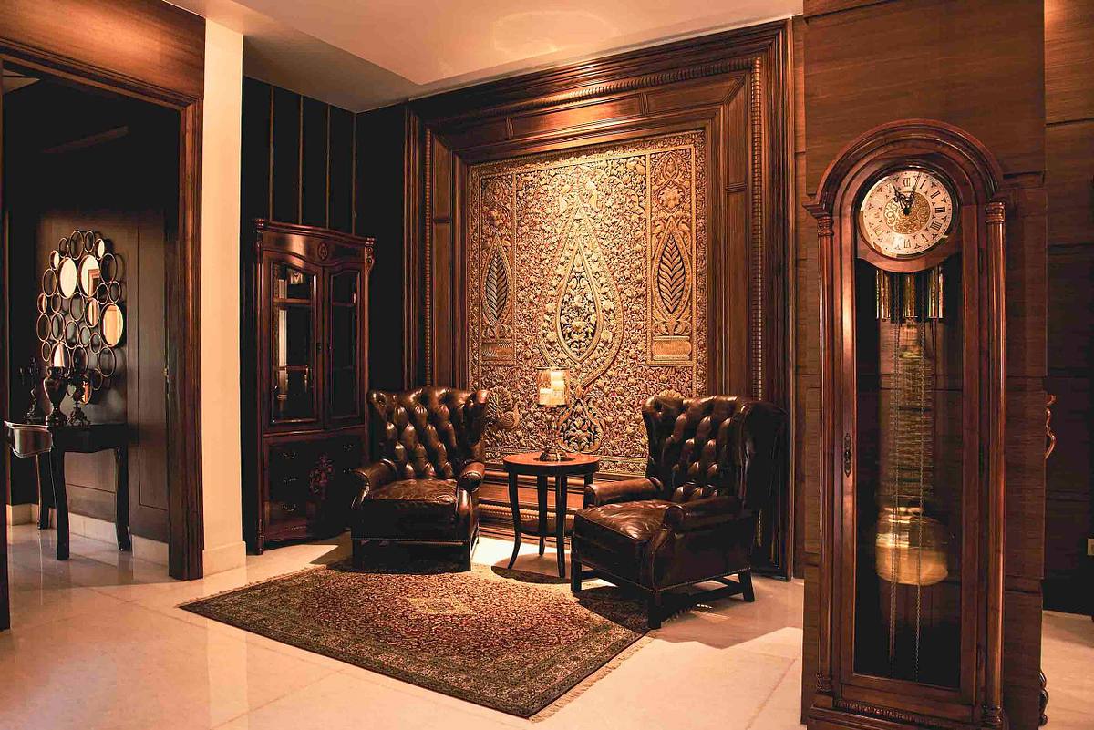 two luxurious chair outside of meeting room