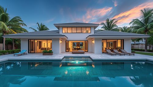 High-angle aerial drone photography of a symmetrical formal garden, circular driveway, and central fountain of a Gainesville luxury home by PrimePropertyPhoto.