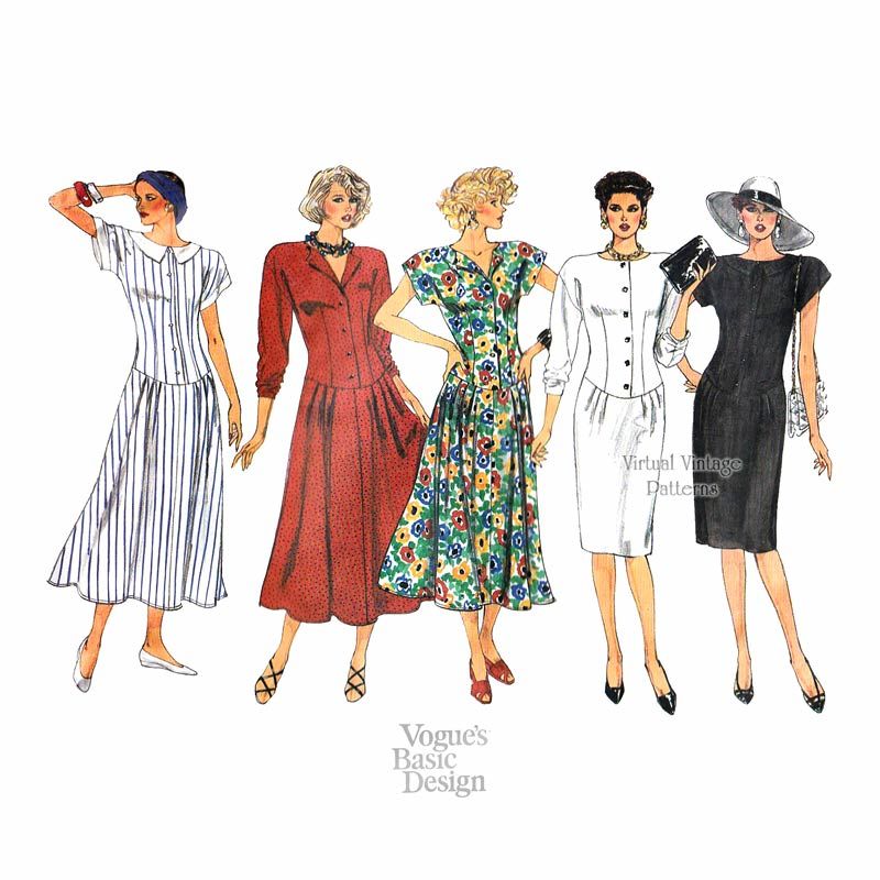 Fit & Flare or Sheath Dress Pattern, Vogue 1715, 12 14 16