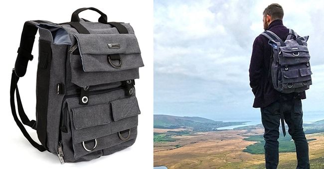 Zaino da viaggio per fotocamera DSLR in tela Evecase