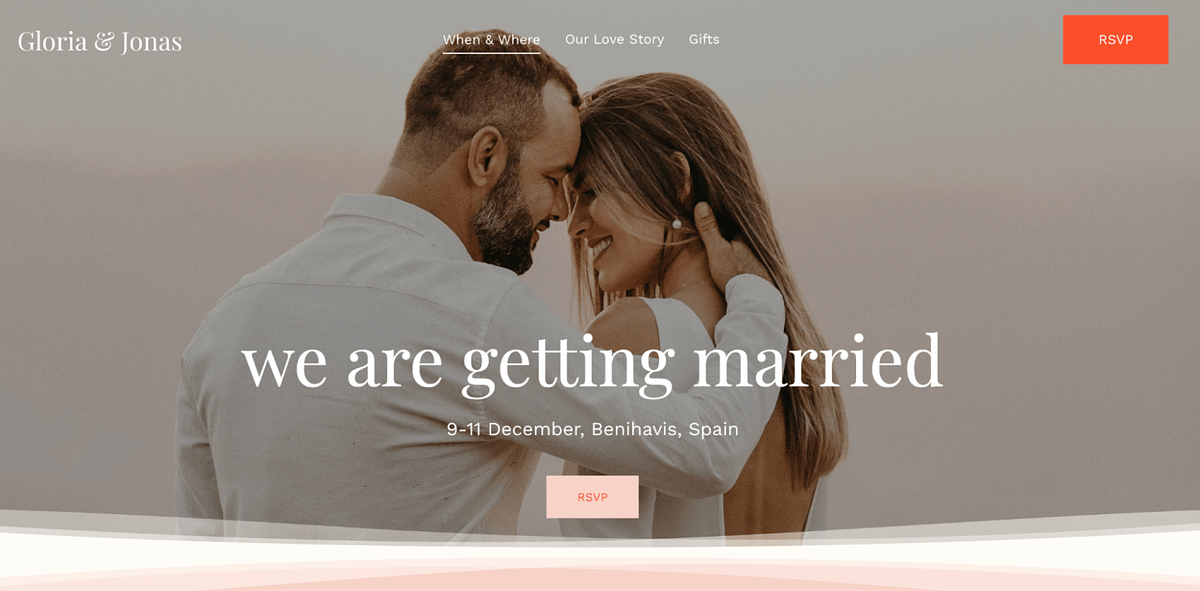 Image of pixpa stunning wedding website template Cross