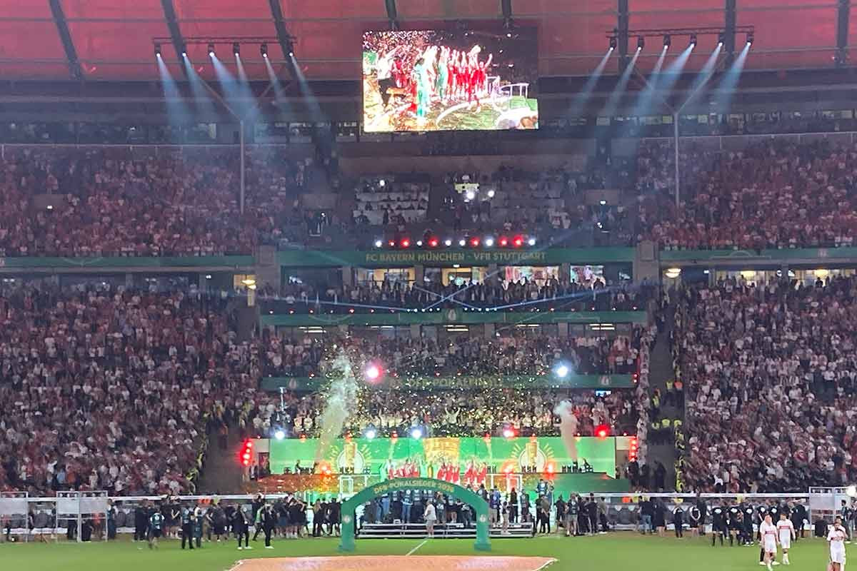 Die Siegerehrung im Olympiastadion Berlin