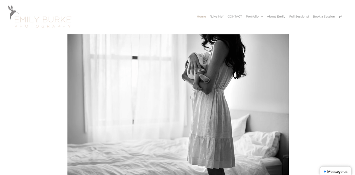 Emily Burkes Neugeborenen-Online-Portfolio-Website