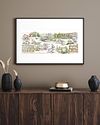 Sheffield in England Cityscape Illustration Capturing Historical Landmarks and Nostalgia.