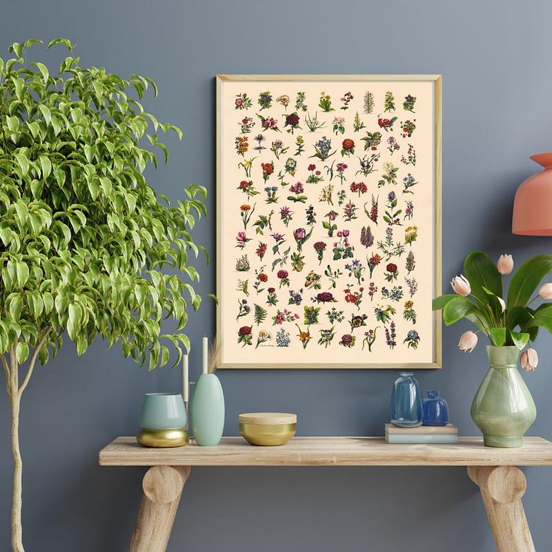 Ditsy Vintage Floral Art in Watercolour and Pen