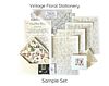 Luxury Vintage Floral Scented Letter Writing Stationery Gift Set with Accessories
