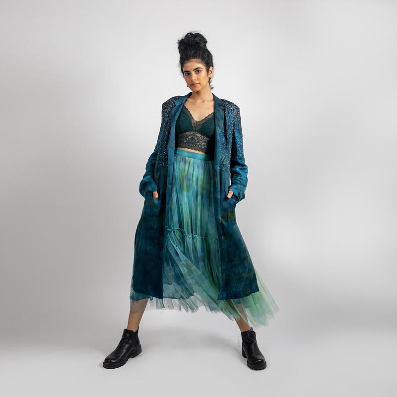 Metallic Wings Embroidered Blazer