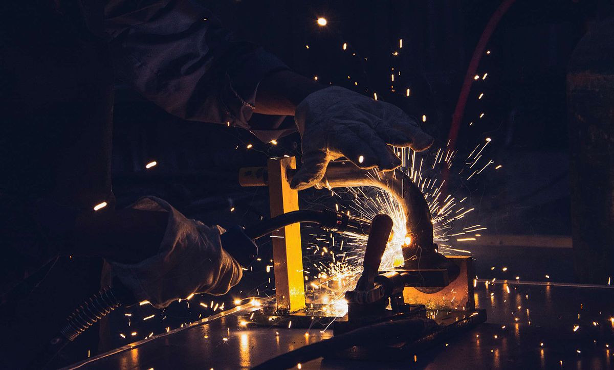 Welding process under product production process. automobile manufacturer, automotive manufacturer