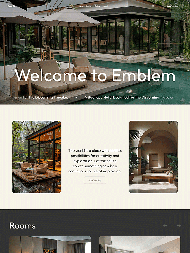 Emblem - Pixpa Small Business Website Template