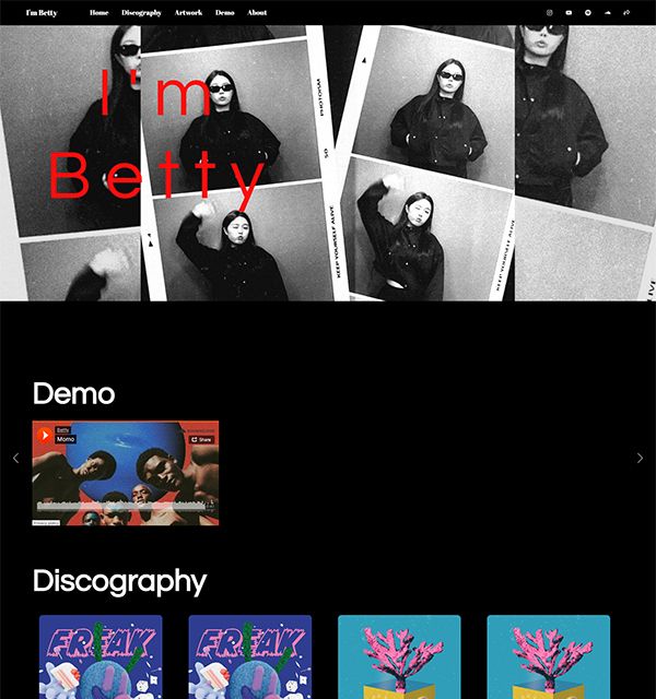 Betty Portfolio Website Examples