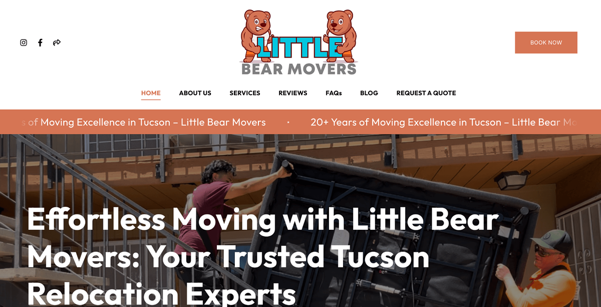 Small business website of Little Bear Movers