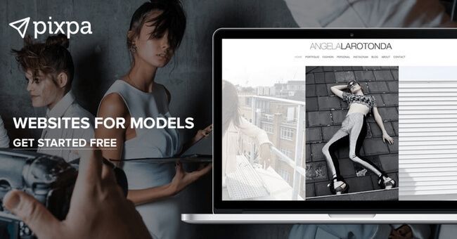 Image banner of Pixpa website for models